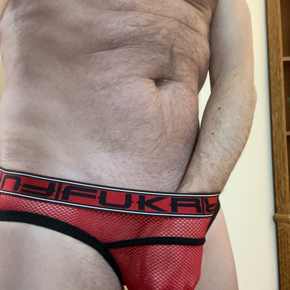 Andrew Christian Red Briefs Vibrant Mesh Design